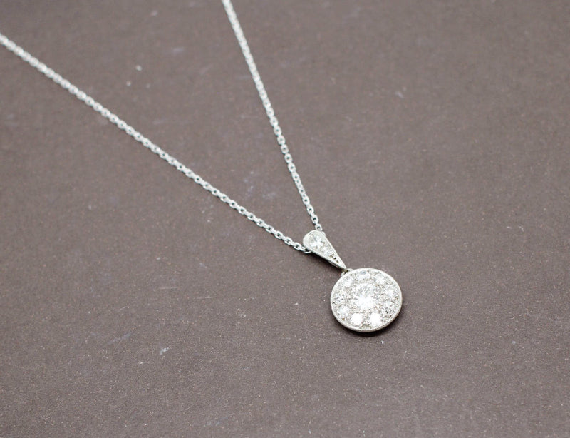Pendentif Art Déco en Platine et Diamants