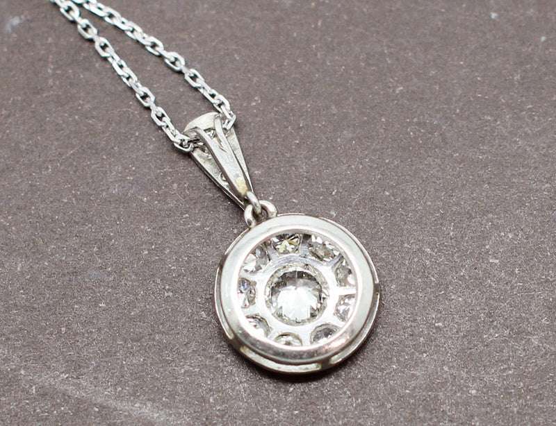 Pendentif Art Déco en Platine et Diamants