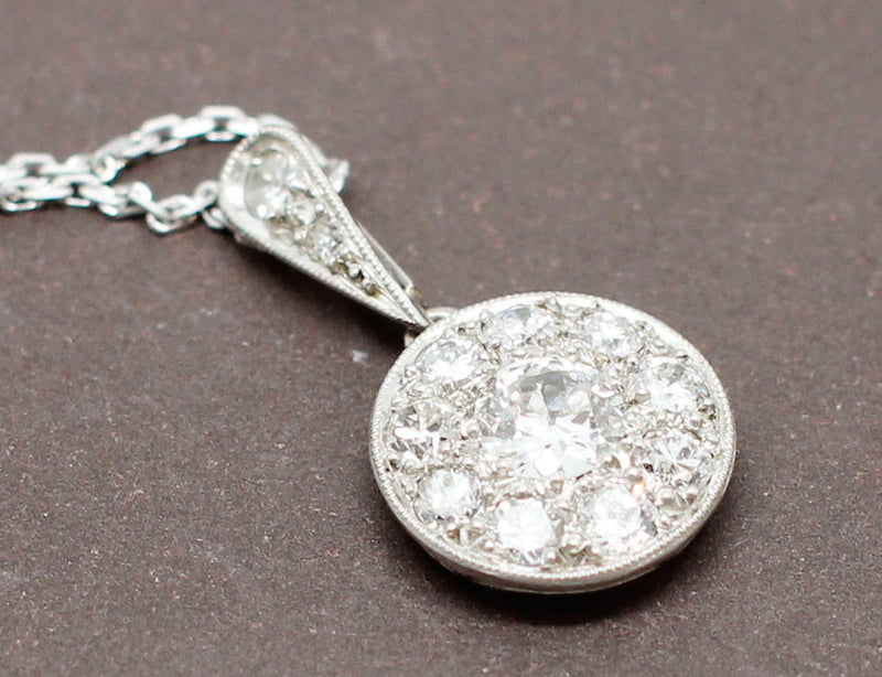 Pendentif Art Déco en Platine et Diamants