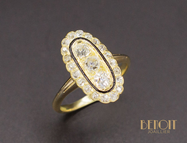 Bague Marquise Diamant Email