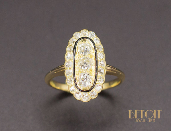 Bague Marquise Diamant Email