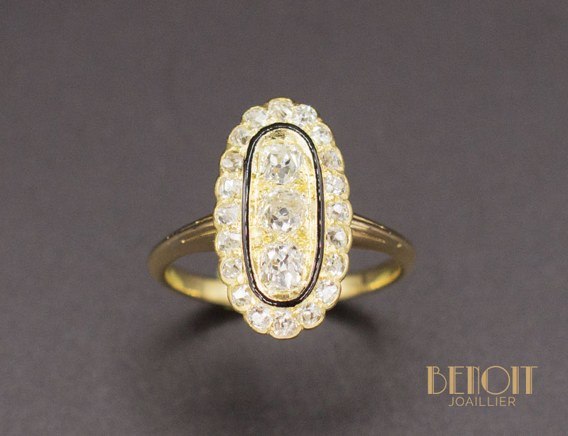 Bague Marquise Diamant Email