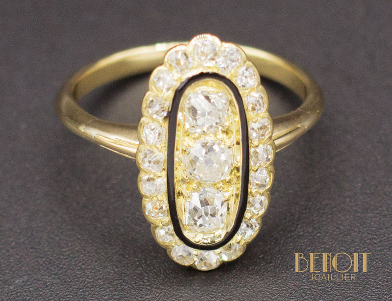 Bague Marquise Diamant Email