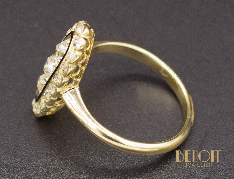 Bague Marquise Diamant Email