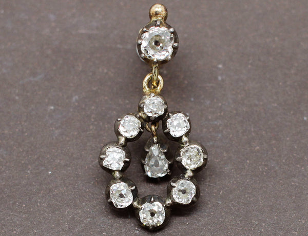 Boucles d'oreilles Pendantes Diamant  Anciennes