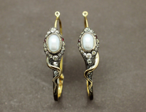 Boucles d'oreilles Serpent (Créoles) Début XIXe (Parure)