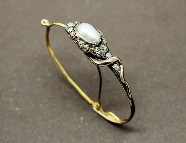Boucles d'oreilles Serpent (Créoles) Début XIXe (Parure)