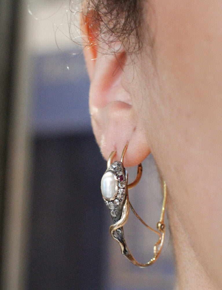 Boucles d'oreilles Serpent (Créoles) Début XIXe (Parure)