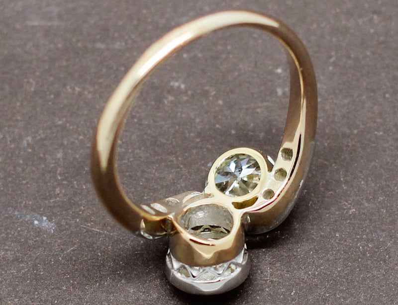 Bague Toi et Moi Diamants Jaune et Blanc
