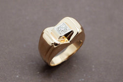 Bague Tank Or Jaune et Diamant
