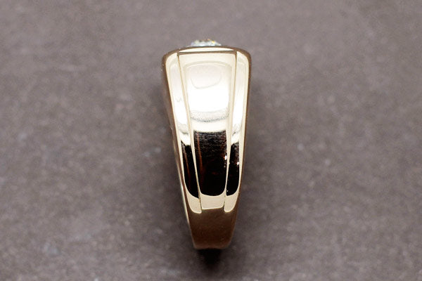 Bague Tank Or Jaune et Diamant