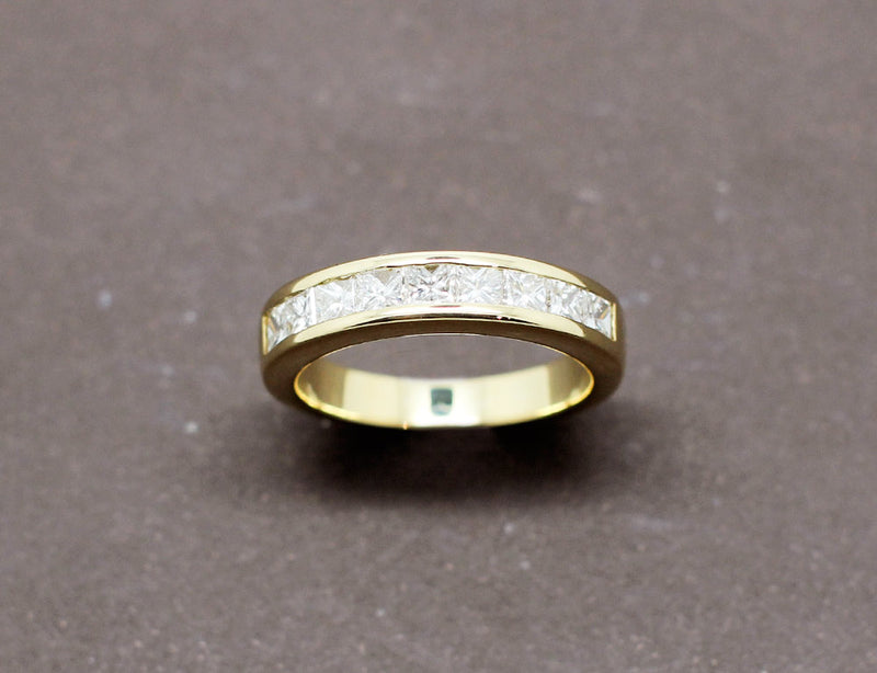 Demi Alliance Or Jaune et Diamants Taille Princesse