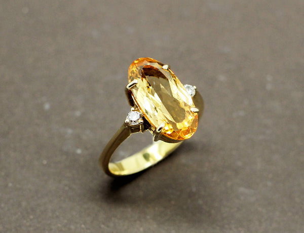Bague Citrine Diamants