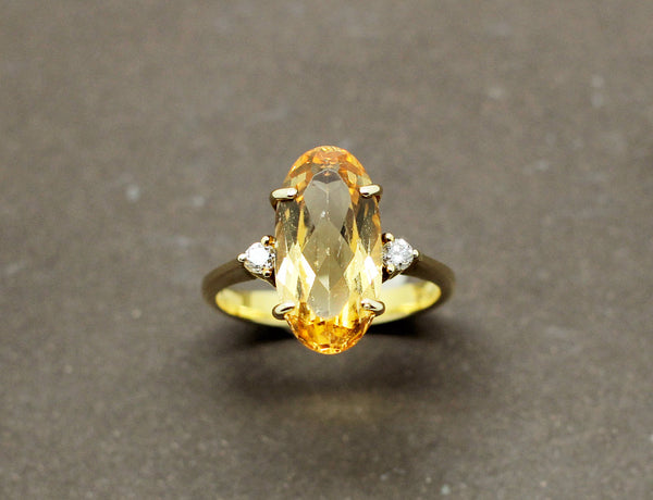 Bague Citrine Diamants
