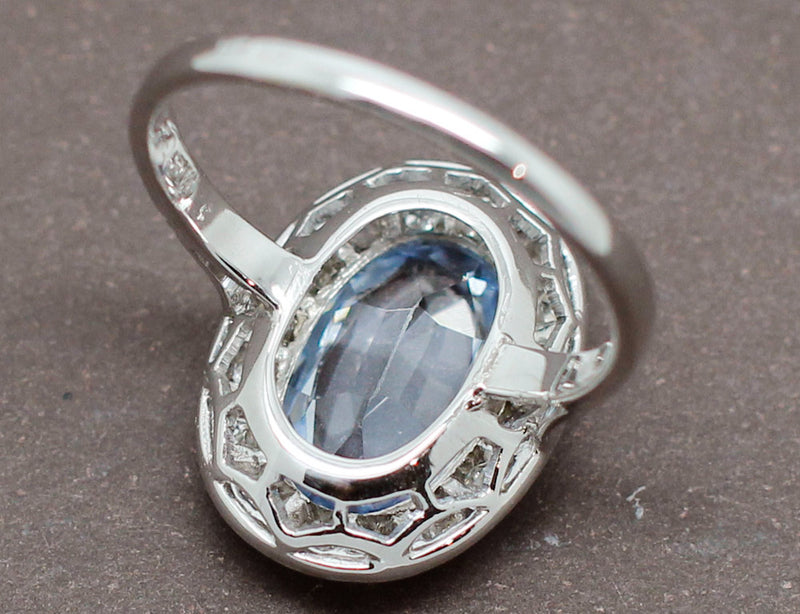 Bague Aigue Marine Diamants 1930