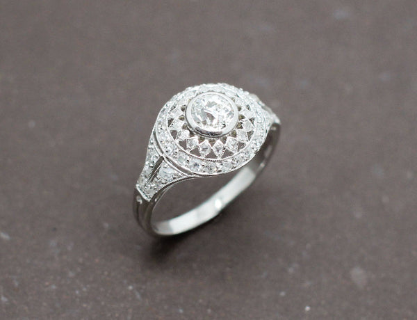 Bague Art Déco Platine Diamants