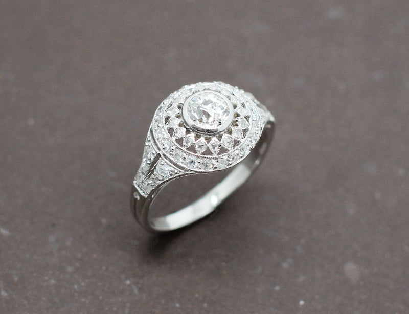 Bague Art Déco Platine Diamants