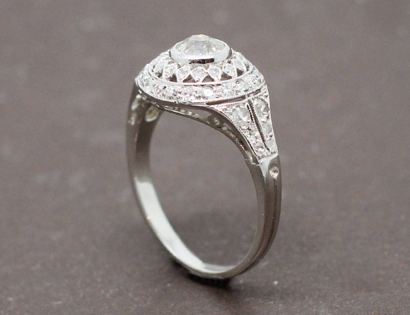 Bague Art Déco Platine Diamants
