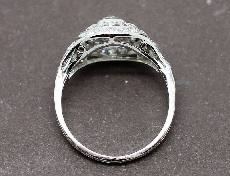 Bague Art Déco Platine Diamants