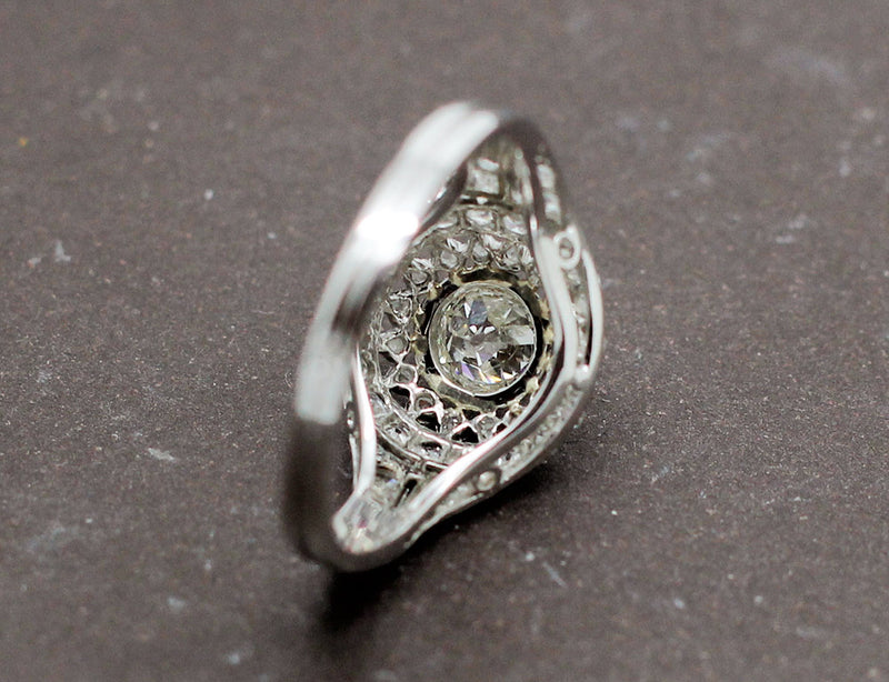 Bague Art Déco Platine Diamants