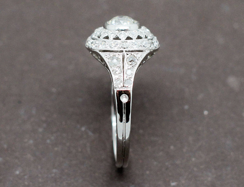 Bague Art Déco Platine Diamants