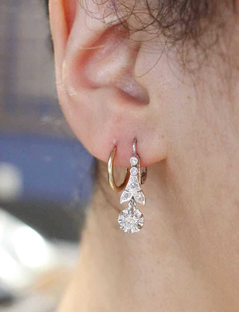 Boucles d'oreilles Art Déco Pendantes