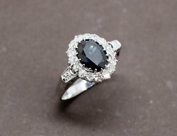Bague Art Déco Saphir Entourage Diamants