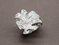 Bague Cocktail Art Déco Platine Diamants