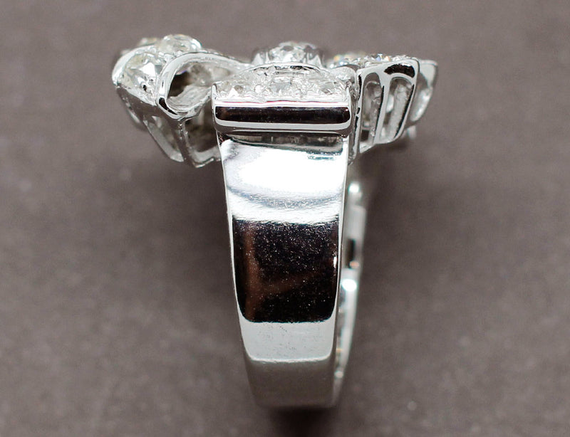 Bague Cocktail Art Déco Platine Diamants