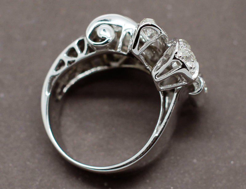 Bague Cocktail Art Déco Platine Diamants
