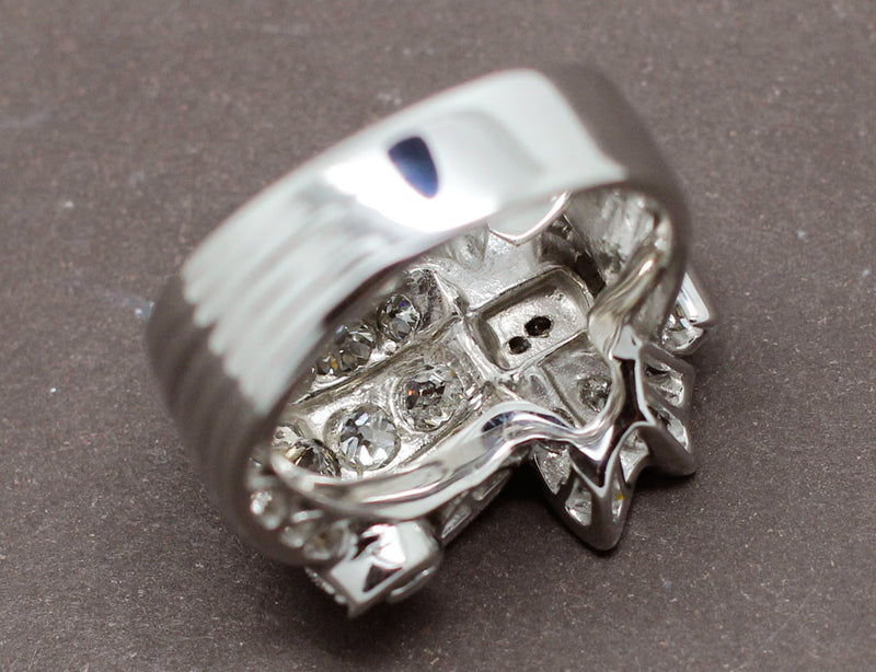 Bague Cocktail Art Déco Platine Diamants