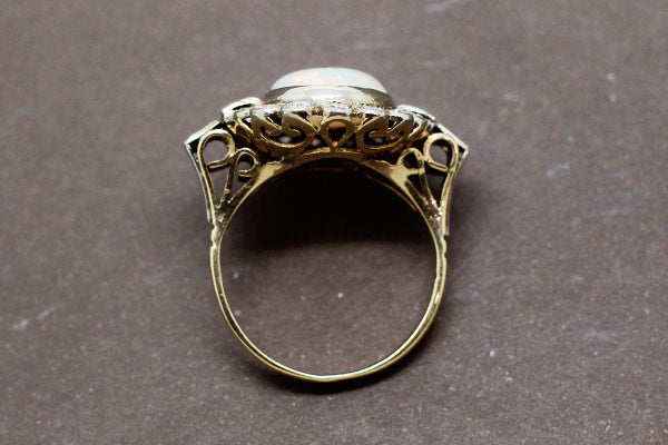 Bague 1900 Opale et Diamants