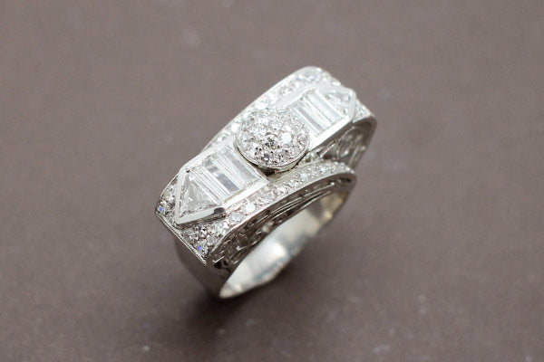 Bague Cocktail Art Déco Diamants