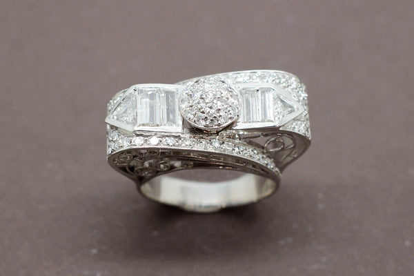 Bague Cocktail Art Déco Diamants