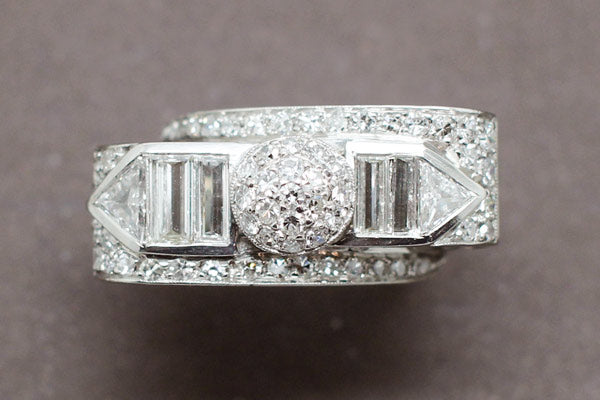 Bague Cocktail Art Déco Diamants