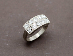Bague Art Déco "Épi" Diamants