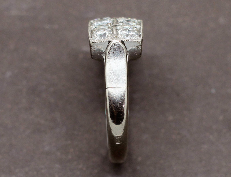 Bague Art Déco "Épi" Diamants