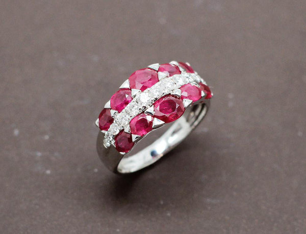 Bague Rubis Diamants