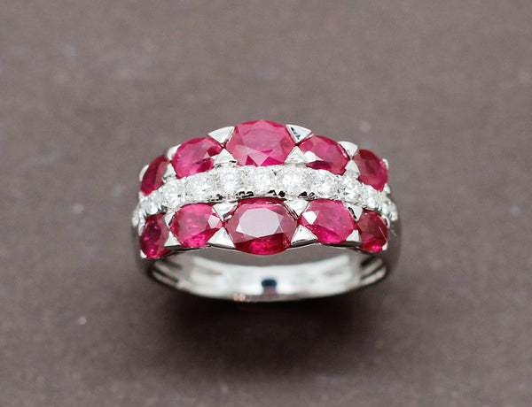 Bague Rubis Diamants