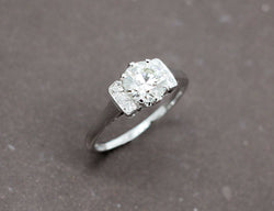 Solitaire Art Déco Or Blanc Diamants