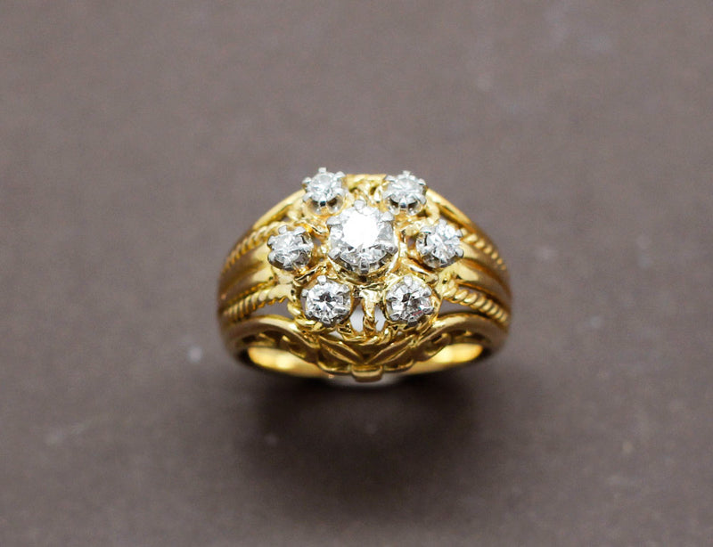 Bague 1950 Or Jaune Diamants
