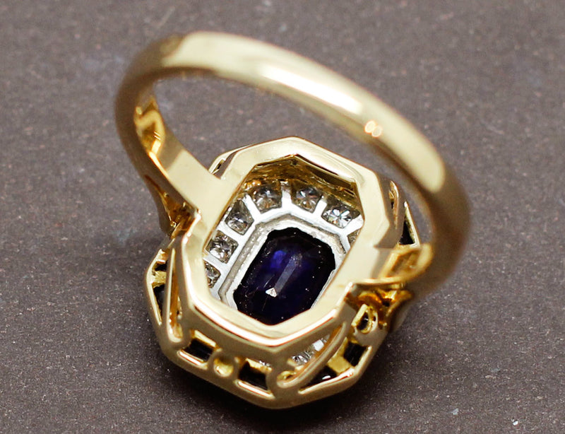 Bague Art Déco Saphirs Diamants