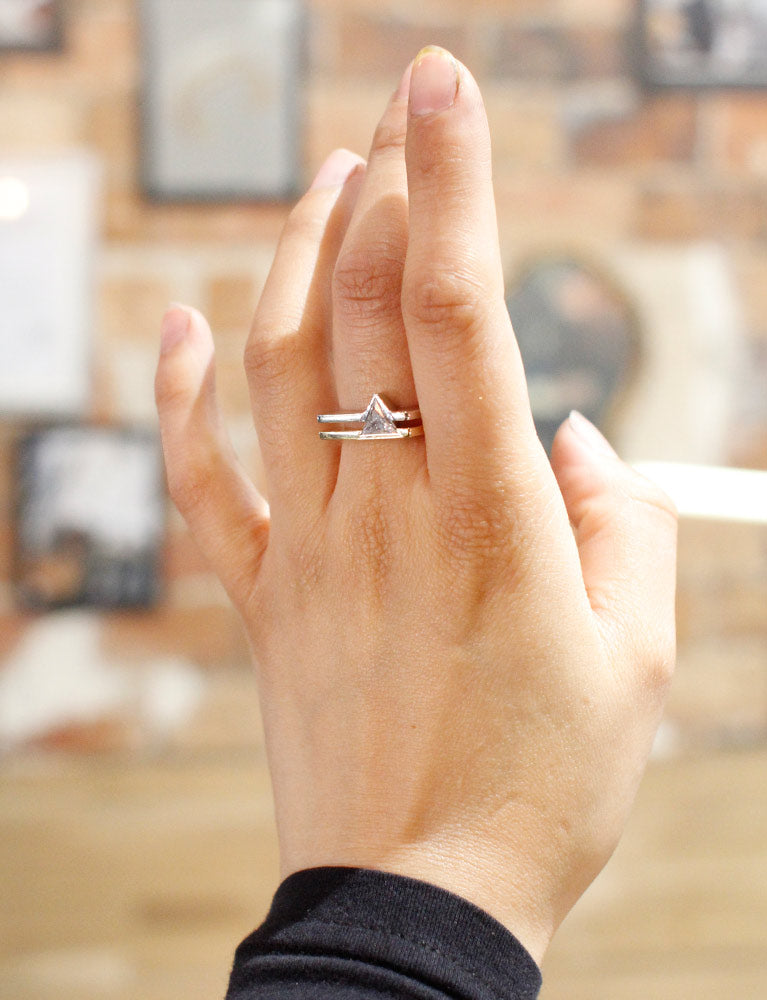 Bague 2 Ors Diamant Triangle