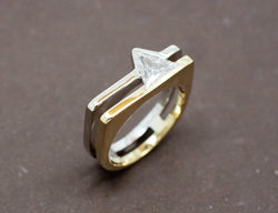 Bague 2 Ors Diamant Triangle