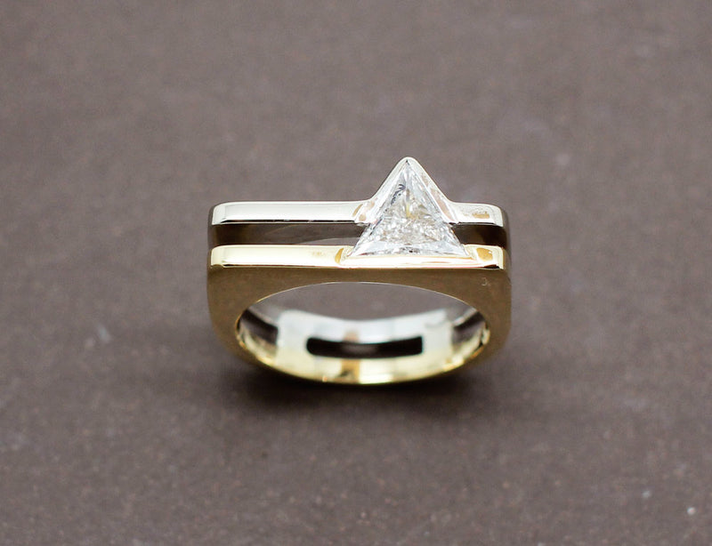 Bague 2 Ors Diamant Triangle