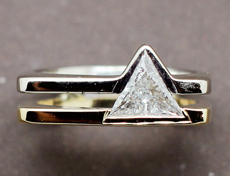 Bague 2 Ors Diamant Triangle