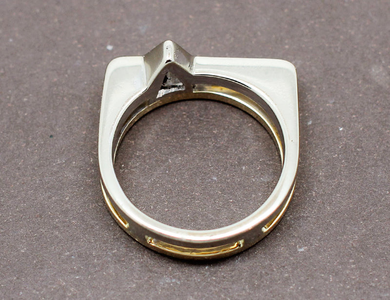 Bague 2 Ors Diamant Triangle