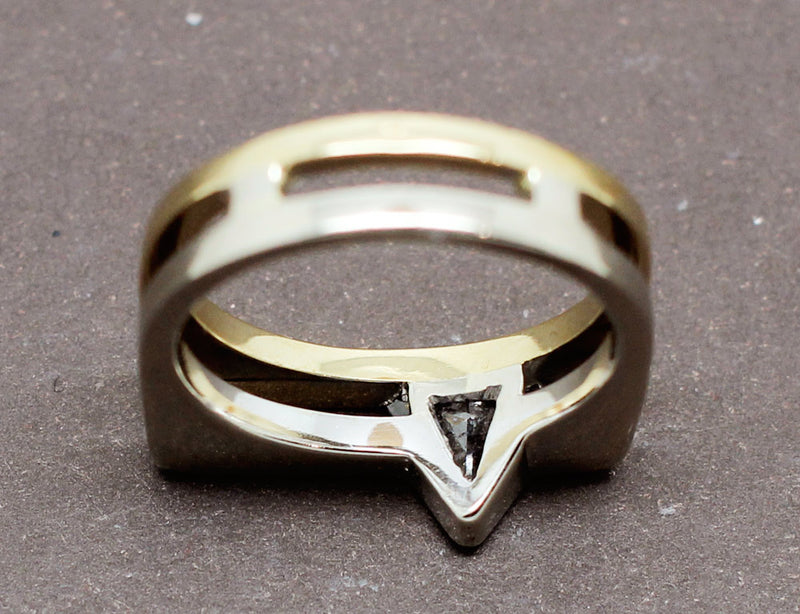 Bague 2 Ors Diamant Triangle