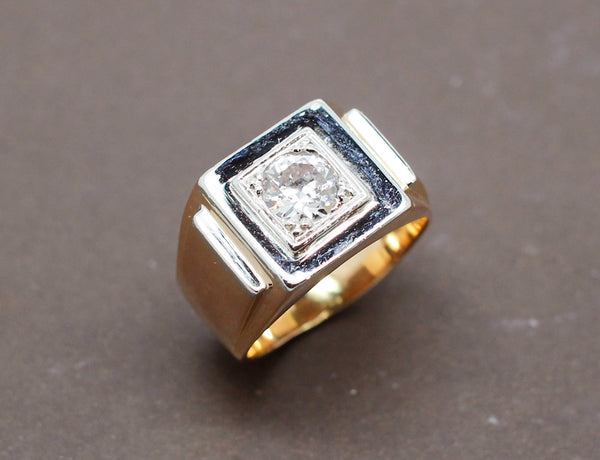 Bague Tank Diamant Or Rose