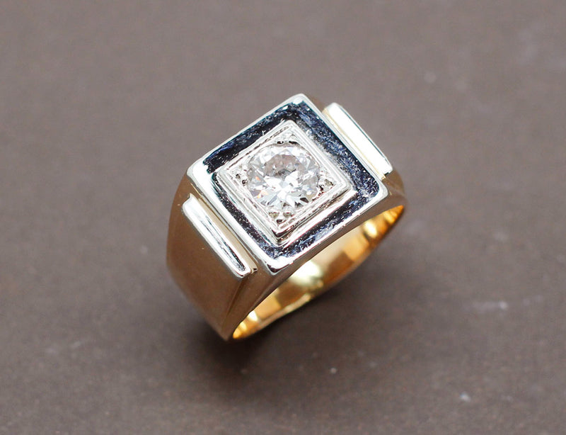 Bague Tank Diamant Or Rose
